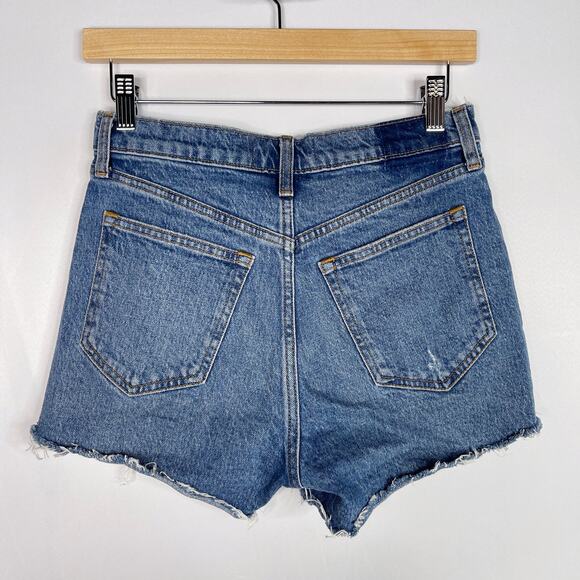 Abercrombie & Fitch Womens Size 25 / 0 Ripped The Mom Short High Rise Denim Jean - Picture 2 of 7